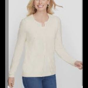 NWOT Charter Club Ivory Button-Up Cardigan